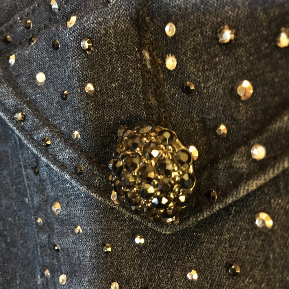 DG2 Diane Gilman Embellished Denim Jacket Size M - Picture 4 of 5